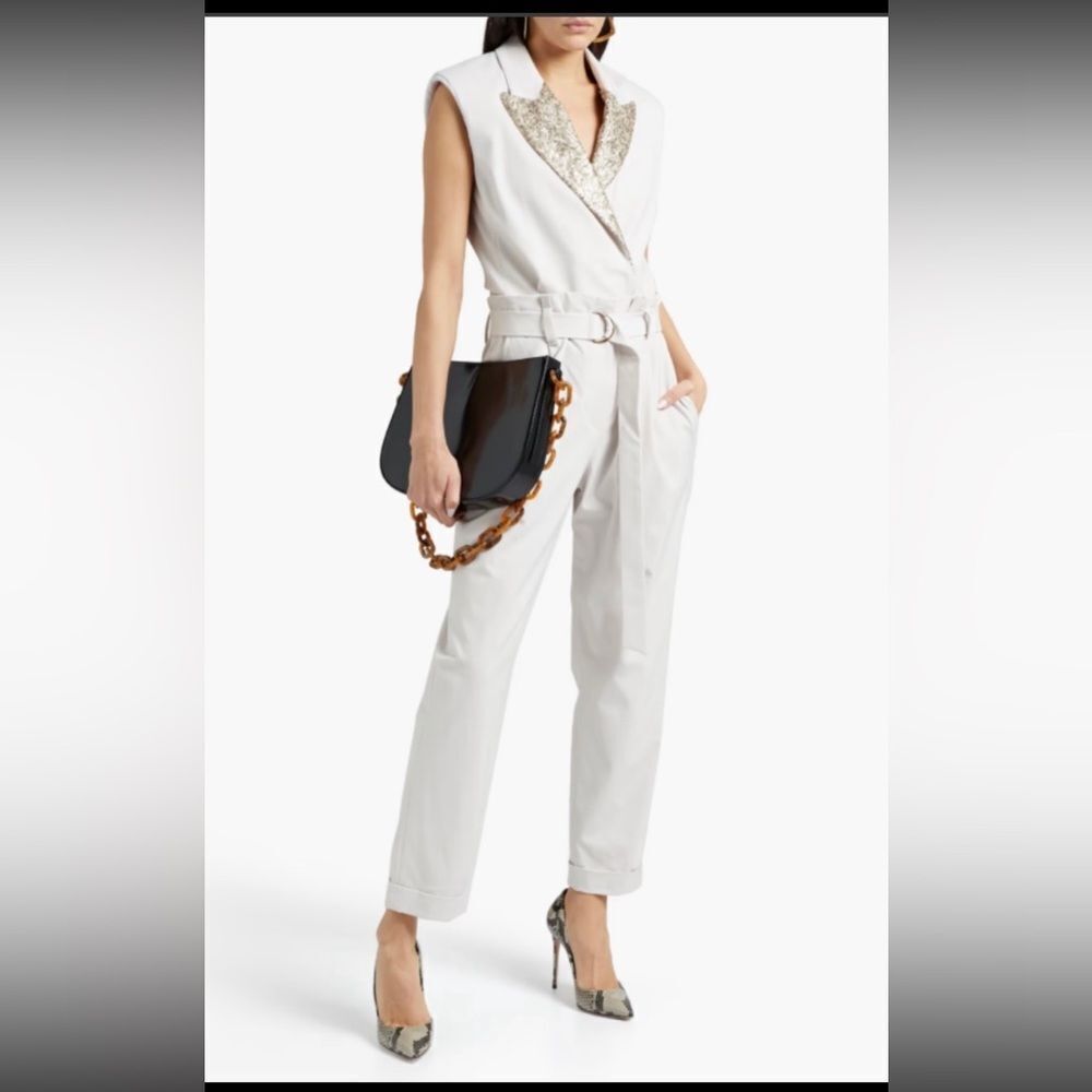 Brunello Cucinelli White Jumpsuit Elegant Minimalist Design, M